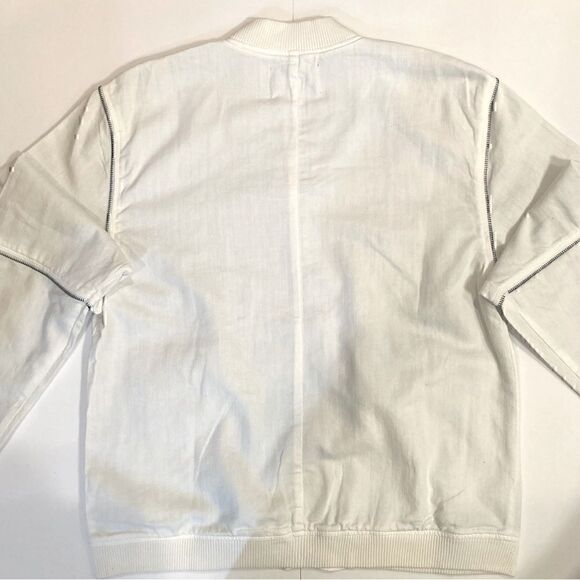 NWT Sandrine Rose x Free People Zip Bomber Jacket in Dust White Size M - Picture 3 of 11